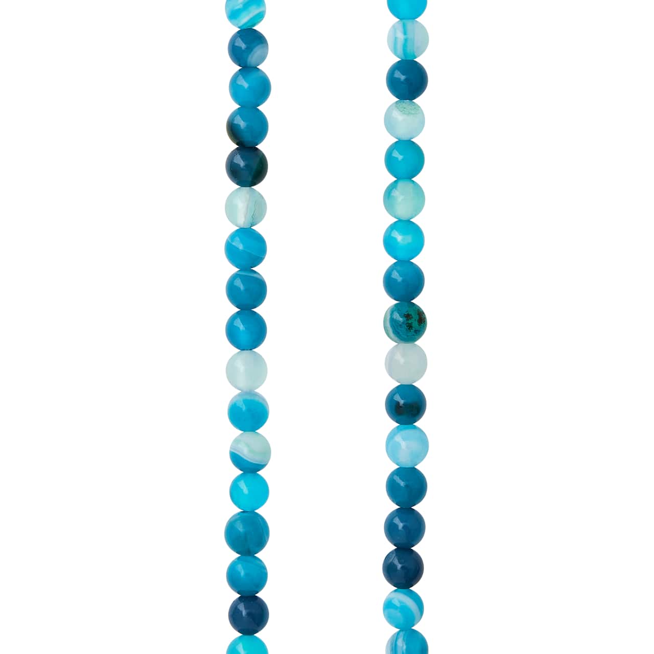 Blue Striped Agate Round Beads, 4mm by Bead Landing™